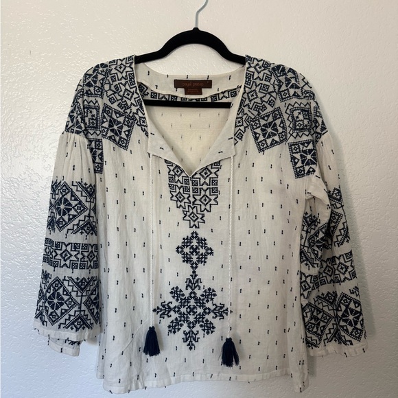 payal pratap Tops - Anthropologie Payal Pratap Embroidered Peasant Blouse